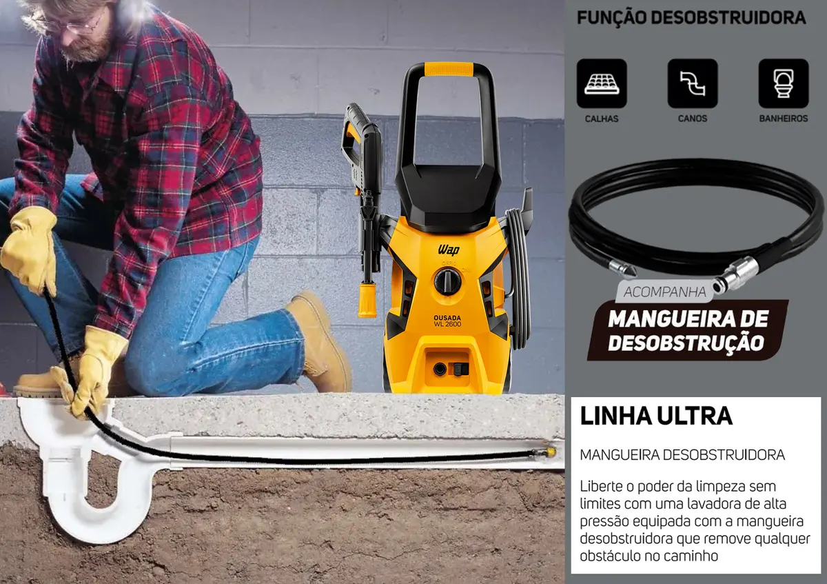 Lavadora De Alta Pressão Desobstruidora Wap Ousada - Bivolt 110V/220V versao 2