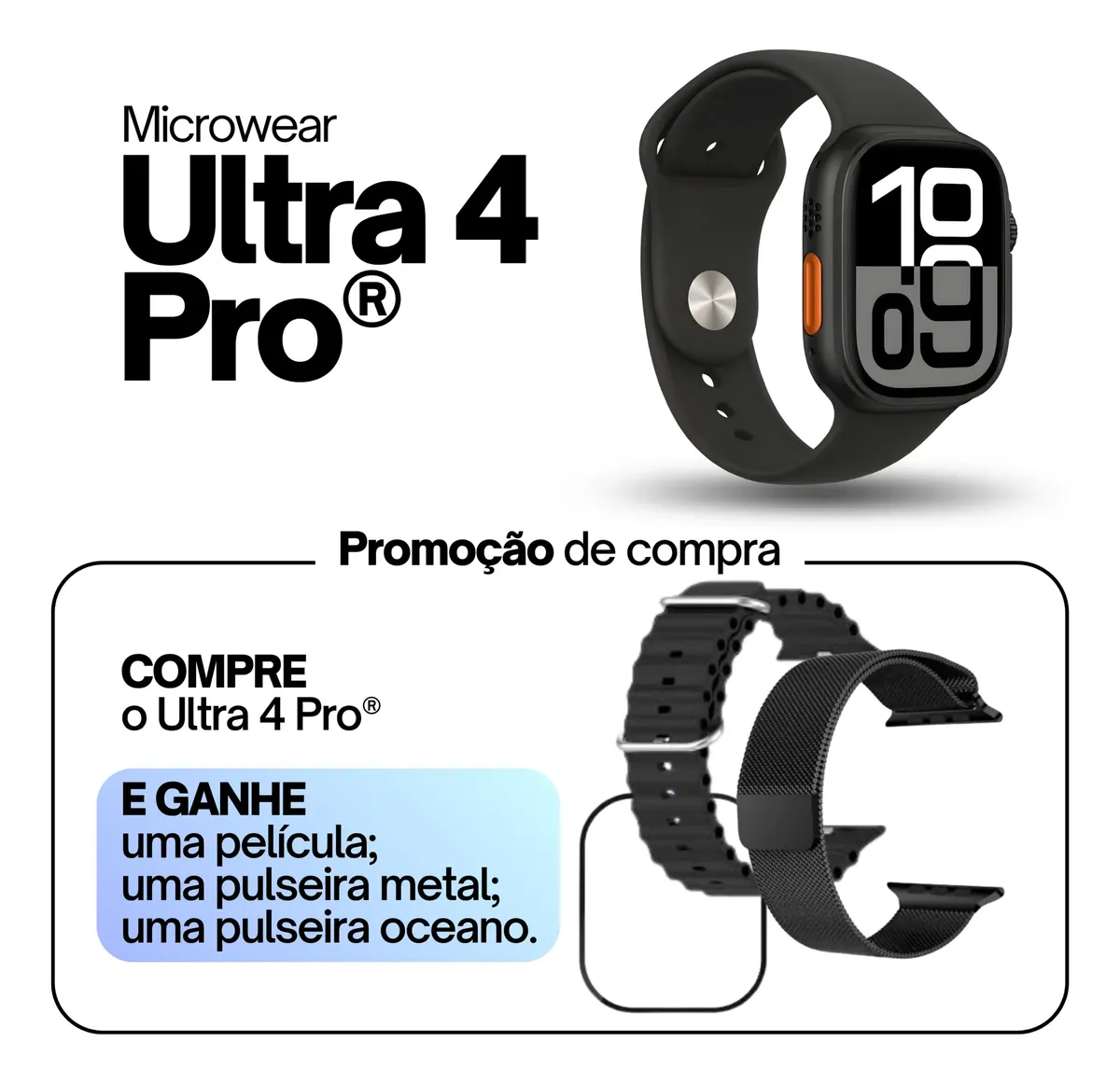 Smartwatch Ultra 4 Pro Titânio Gps Nfc 49mm C/ Ligações 3atm versao 2