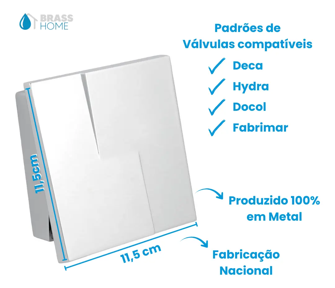 Kit 2 Acabamento Válvula De Descarga Metal Cromada Abstra versao 2